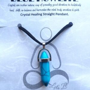 Crystal Healing Straight Pendant – BLUE HOWLITE